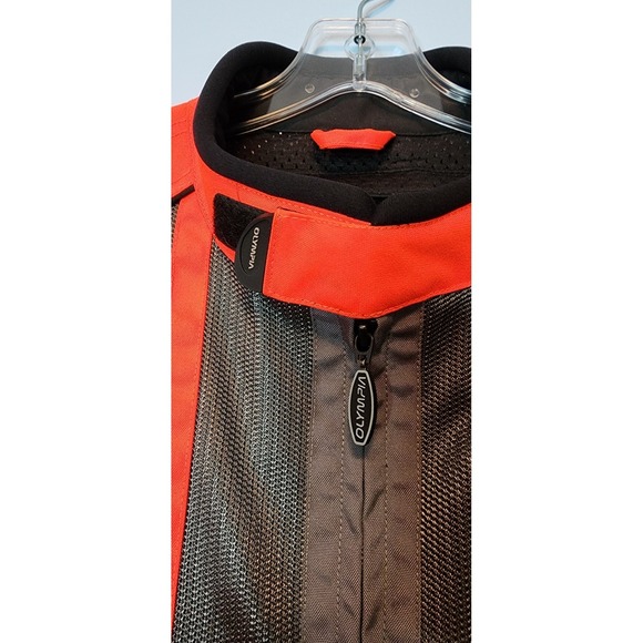 Olympia Moto Sports Mesh Motorcycle Jacket Orange 2XL Padded Cordura EXC - Picture 3 of 16